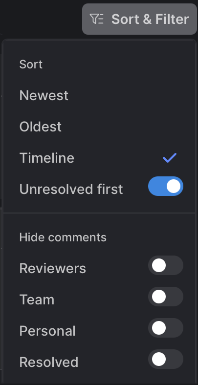 Sort and Filter Comments