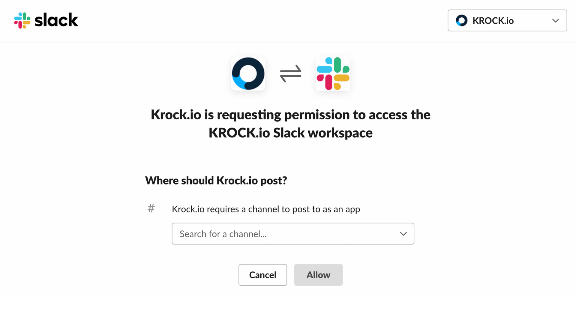 slack integration in krock