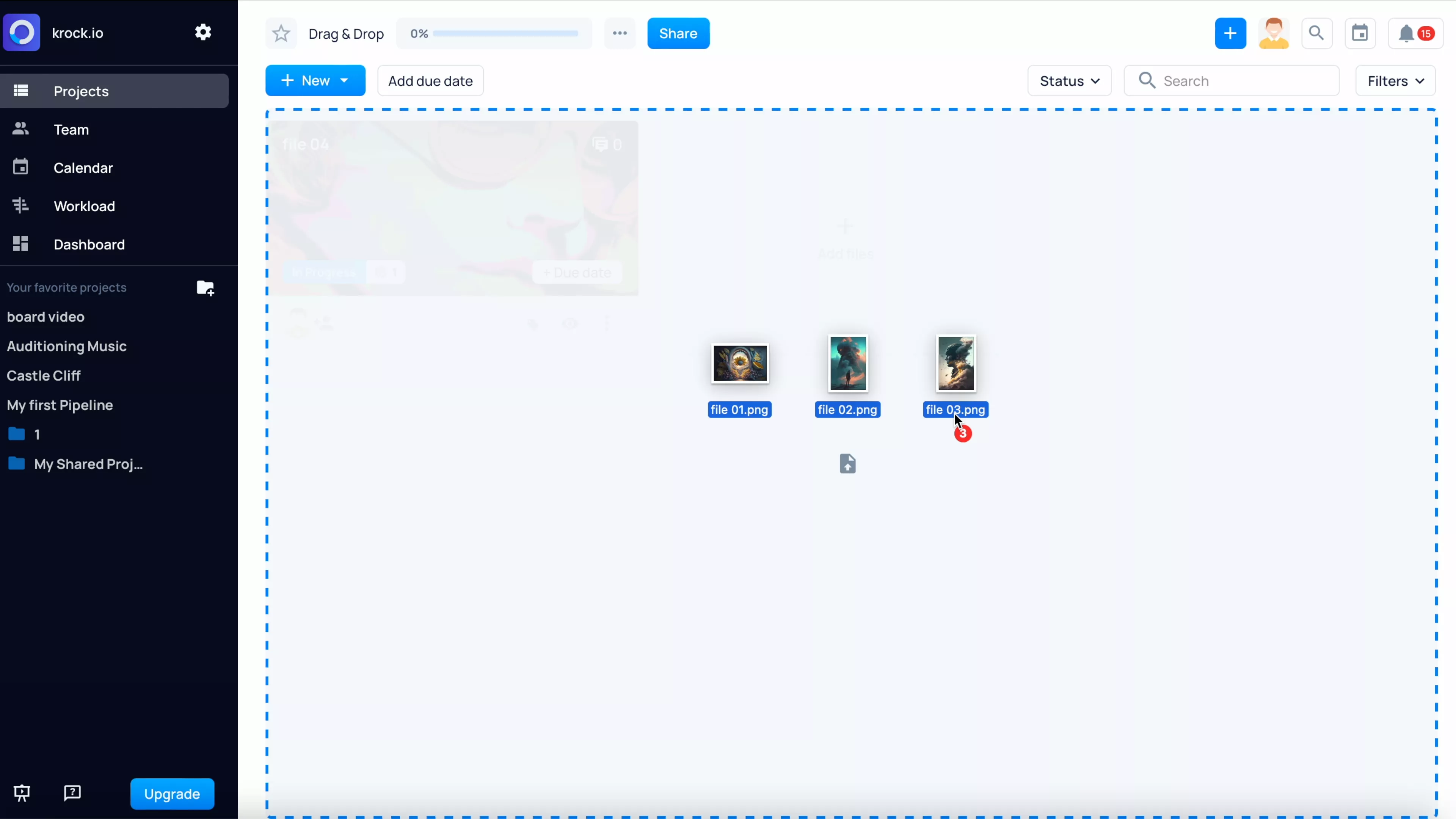 Drag&Drop files in Krock.io