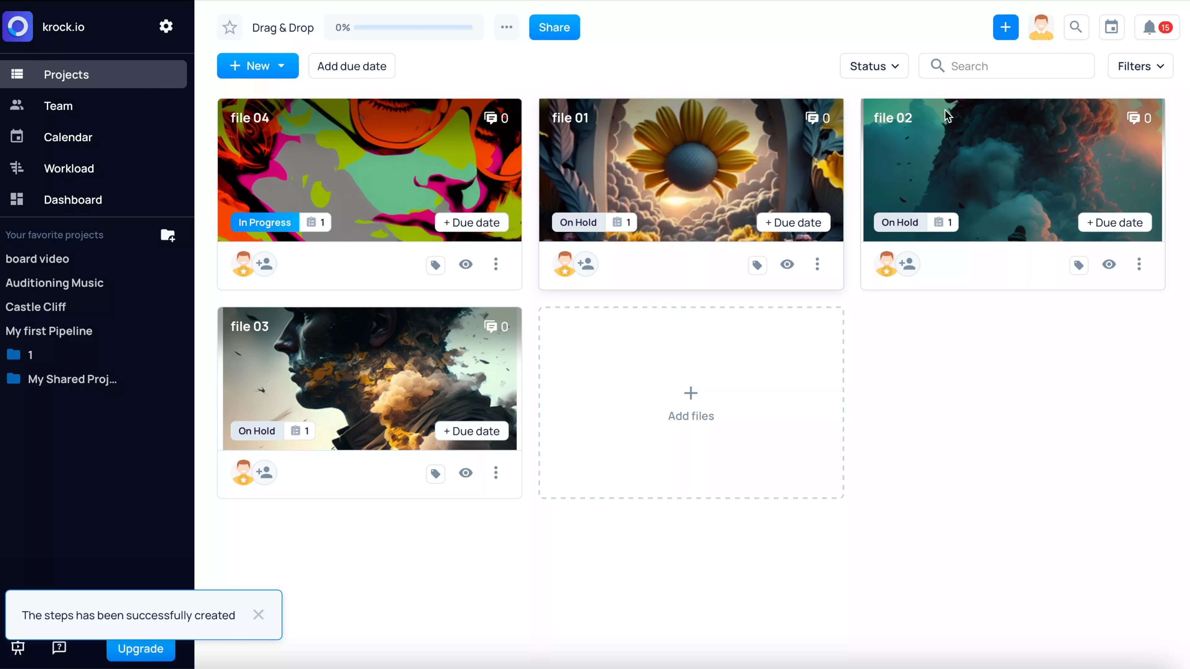 Drag&Drop files for online proofing